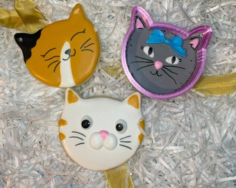 Cat Face Cookie Cutters, Cute Kitten Cookie Cutters, Cat Cookie Cutters, Custom Cookie Cutters, PLA Cookie Cutters, Clean cutting Edges
