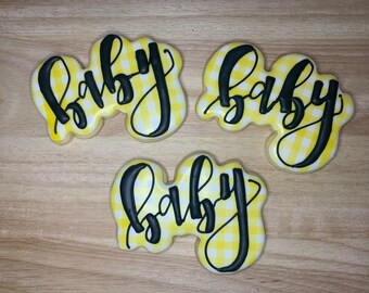 Baby plaque cookie cutter, Baby Shower Cookie Cutters. Baby Shower Cookies, Custom Cookie Cutters, PLA Cookie Cutters, Clean cutting Edges