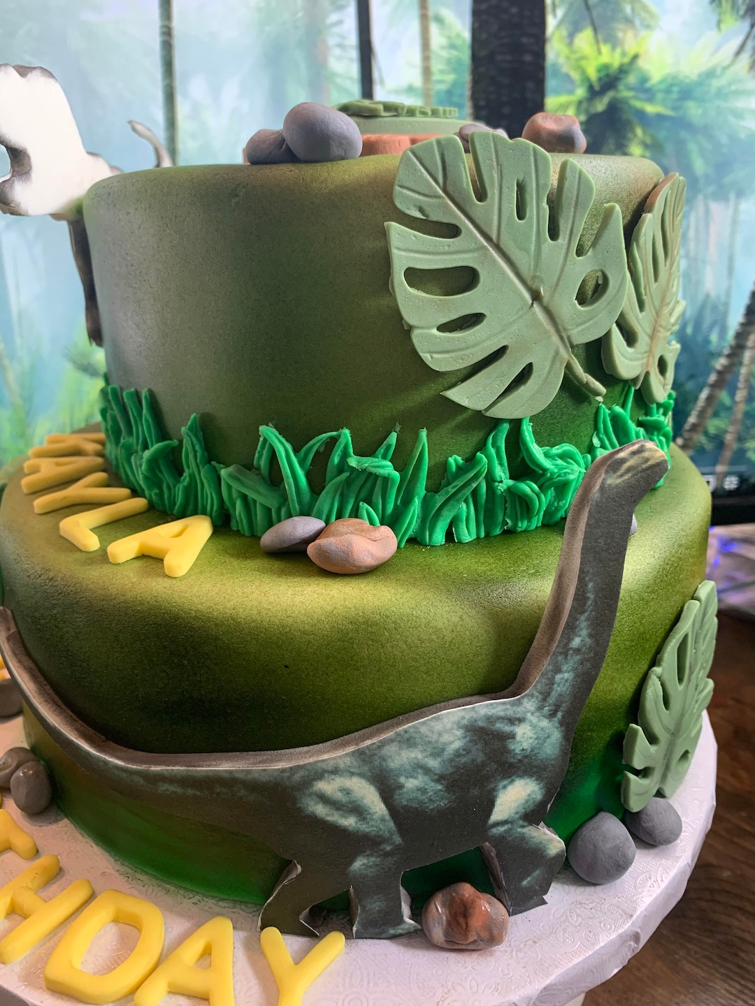 3D Dinosaur Cake Topper, Dinosaur Cake Decorations, Sugar Sheet Designs