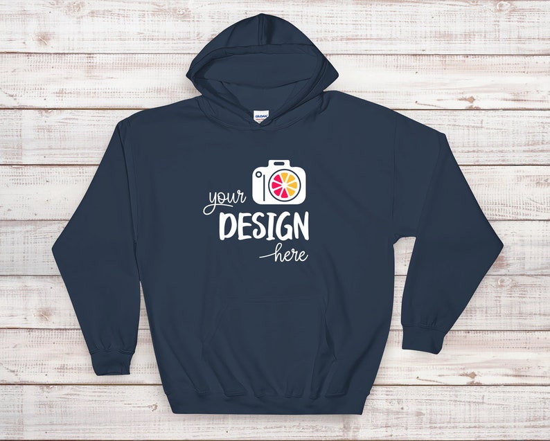 Download Gildan Hooded Sweatshirt Brand Black Hoodie Mockup T-Shirt ...