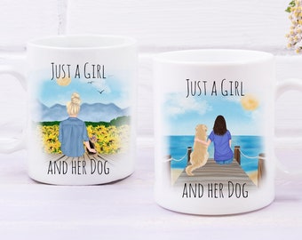 Personalized Dog Lover Mug/ A Girl and Her Dog / dog lover gift / New dog mom gift / Dog mom