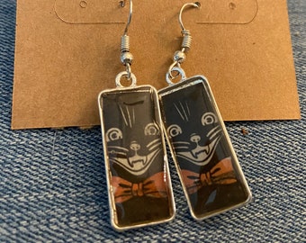 Halloween Earrings / Black Cat Earrings / Halloween Jewelry / black Cat Jewelry