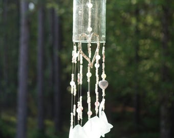 Wine Bottle and Sea Glass Windchime