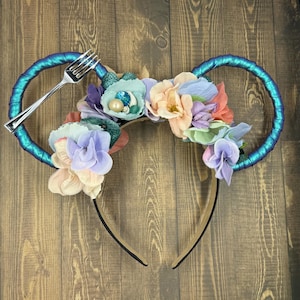 Little Mermaid Ariel Styled Mickey Minnie  mouse Ears