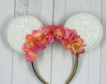 Floral Mickey Minnie Ears Headband