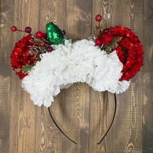 Christmas Party Mickey Ears / Floral Mickey Ears / Custom Mickey Ears / Disney Mickey Ears / Christmas Mickey ears / Mickey Ears Headband