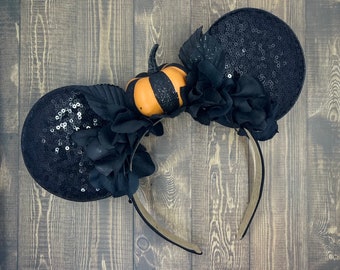 Halloween Party Mickey Ears / Floral Mickey Ears / Custom Mickey Ears / Disney Mickey Ears / Halloween Fall Mickey ears / Mickey Ears