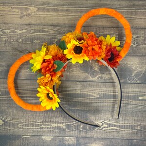 Halloween Party Mickey Ears / Floral Mickey Ears / Custom Mickey Ears / Disney Mickey Ears / Halloween Fall Mickey ears / Mickey Ears