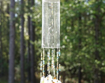 Wine Bottle and Sea Glass Windchime