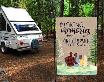 Personalized Family Garden Flags / Camping Family / Camper flag / New camper gift / mother's day gift / birthday gift/ fathers day /