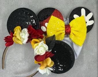 Momma and Me Mickey Ears headband / Mom and baby mickey ears  / Disney Mickey Ears / Baby head wrap