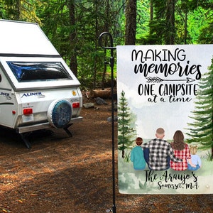 Personalized Family Garden Flags / Camping Family / Camper flag / New camper gift / mother&#39;s day gift / birthday gift/ fathers day /