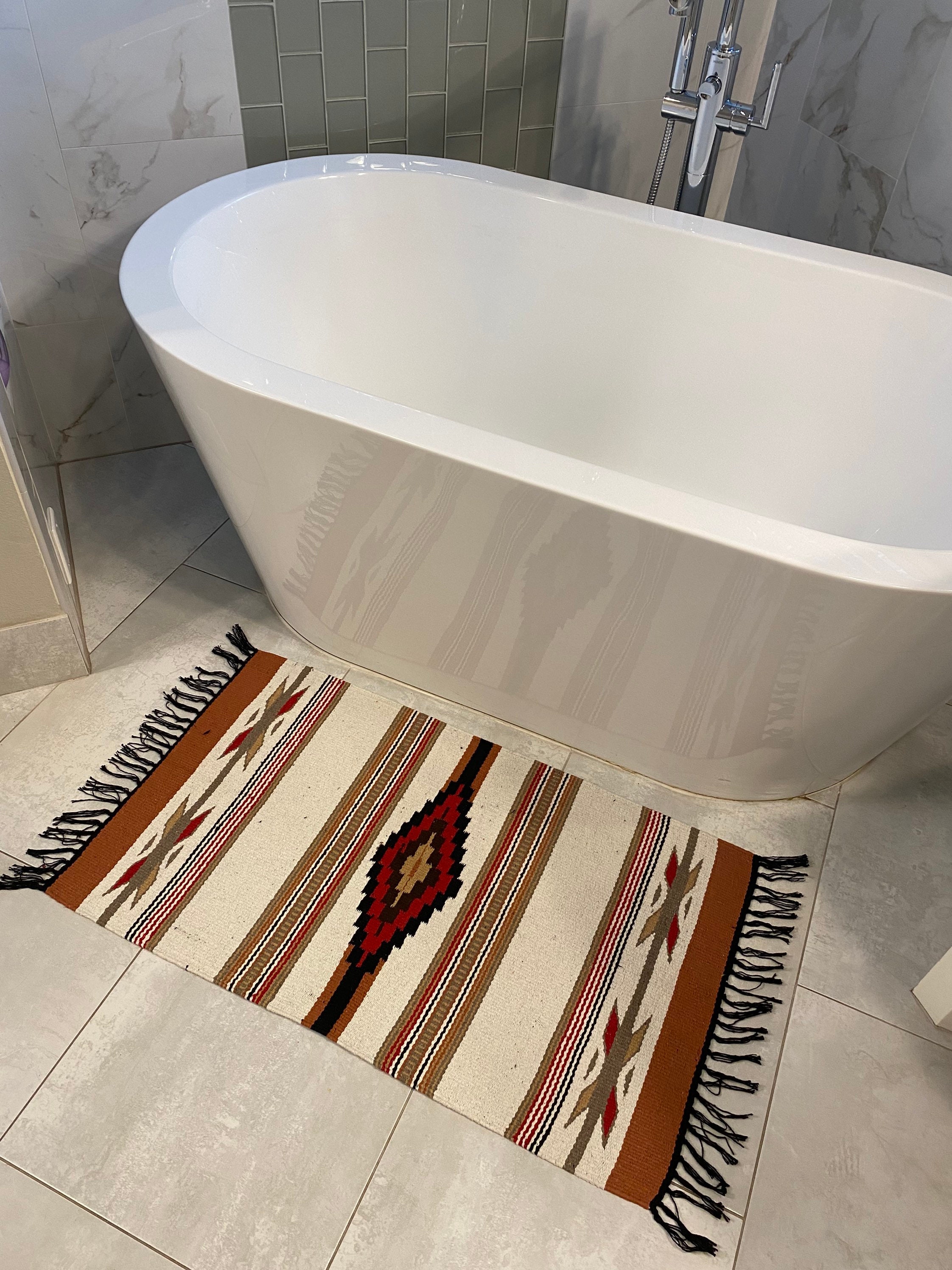 Lanffia Boho Bathroom Rug Washable 2x3 Small Entry Rug Vintage Distressed  Kitchen Sink Mat, Bohemian Bedroom Rug Non-Slip Low-Pile Indoor Carpet for