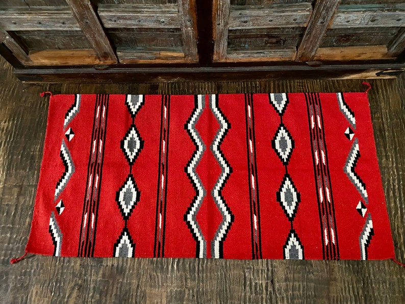 Red Woven Rug Red Southwestern Holiday Rug, Aztec Decor (32x64in) - Etsy