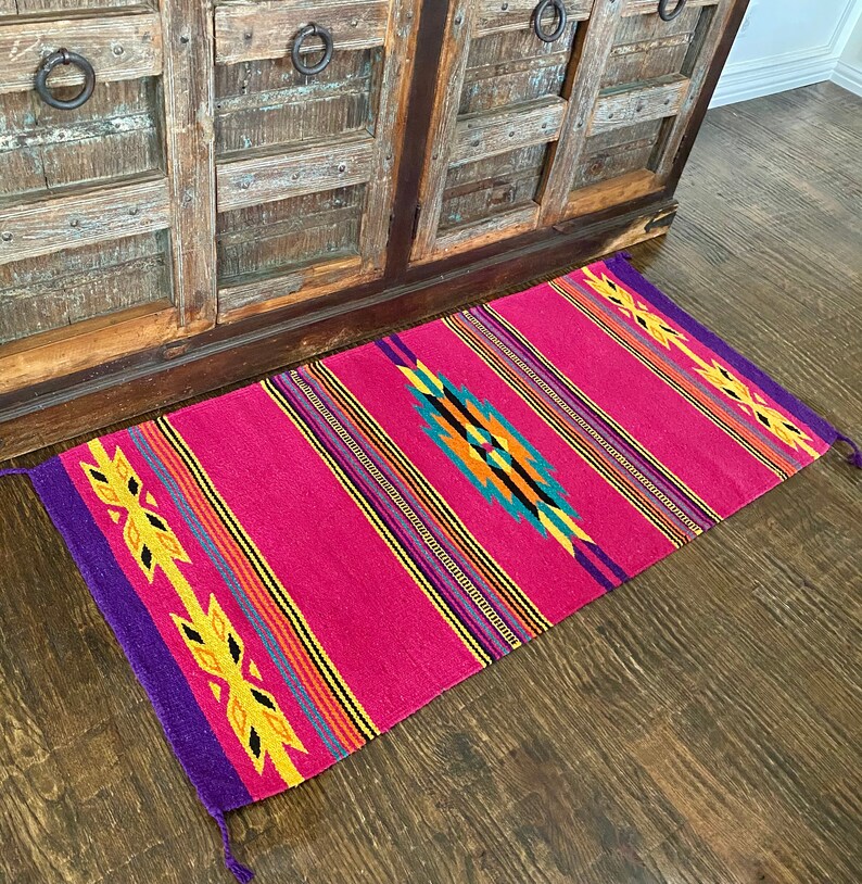 Pink and Purple Aztec Rug Tribal Rug Southwestern Rug Etsy