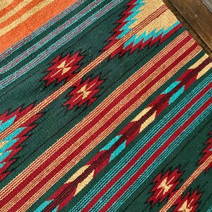 Green and Gold Aztec Rug, Tribal Rug, Southwestern Throw Rug, Kilim ...