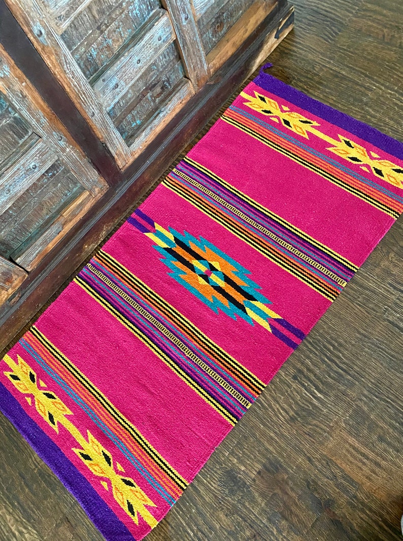 Pink and Purple Aztec Rug Tribal Rug Southwestern Rug Etsy