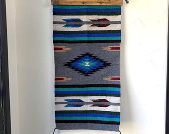 Southwest diamond Wall Tapestry grey arrow : Southwestern Boho Decor small (20x40) Hanger Not included