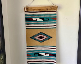 Turquoise western Wall Tapestry:  Southwestern Boho Decor small (20x40) Hanger Not included