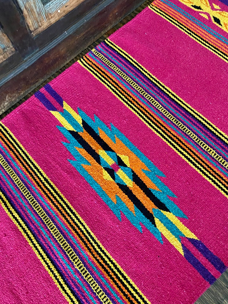 Pink and Purple Aztec Rug Tribal Rug Southwestern Rug Etsy