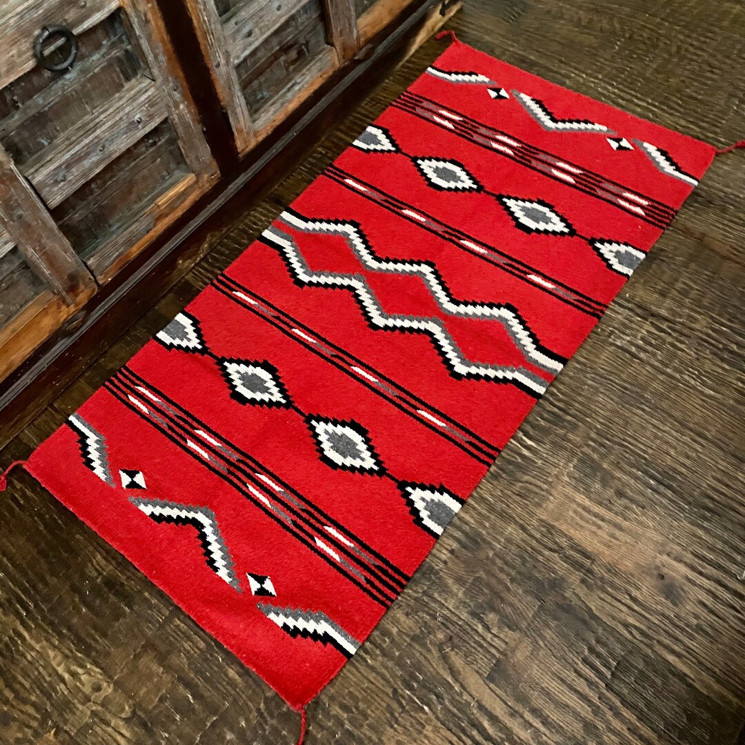 Red Holiday Rug Cowboy Christmas Rug Boho Rug Holiday Etsy