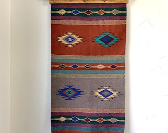 Tapiz de pared de diamantes del suroeste: decoración bohemia del suroeste pequeña (20 x 40) Percha no incluida