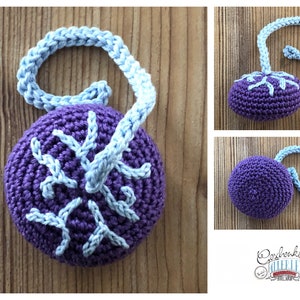 gehäkelte Miniatur-Plazenta in lila/hellblau - Geburt-Set Teil 2/3 - Geburt-Miniatur - Mini-Mutterkuchen - Geschenk für Hebammen & Doulas