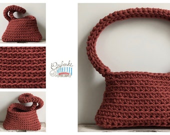 gehäkelte Tasche - Naturfarbe terracotta - chunky Tote Bag - rotbraune Handtasche - Baumwollkordel - Häkeltasche - Ropegarn - Schultertasche