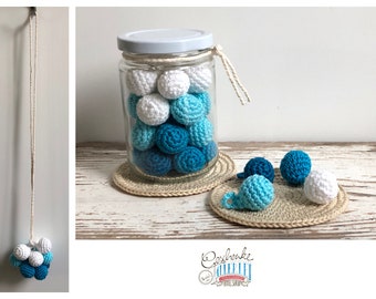 crocheted birth counter in turquoise tones - hanging baby counter - work tool for midwives and doulas