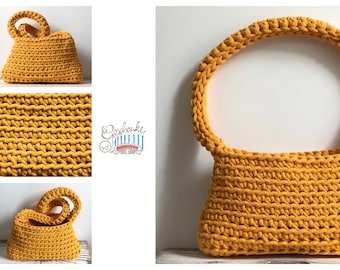 crocheted bag in honey yellow - chunky tote bag - handbag made of cotton-cord - crochet bag made of rope yarn - shoulder bag