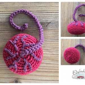 gehäkelte Miniatur-Plazenta in granat/mauve - Geburt-Set Teil 2/3 - Geburt-Miniatur - Mini-Mutterkuchen - Geschenk für Hebammen & Doulas