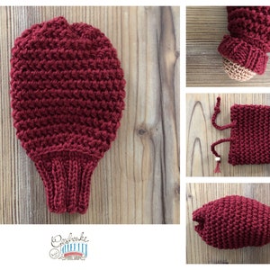 gehäkelte Miniatur-Gebärmutter in bordeaux - Geburt-Set Teil 3/3 - Geburt-Miniatur - Mini-Uterus - Geschenk für Hebammen & Doulas