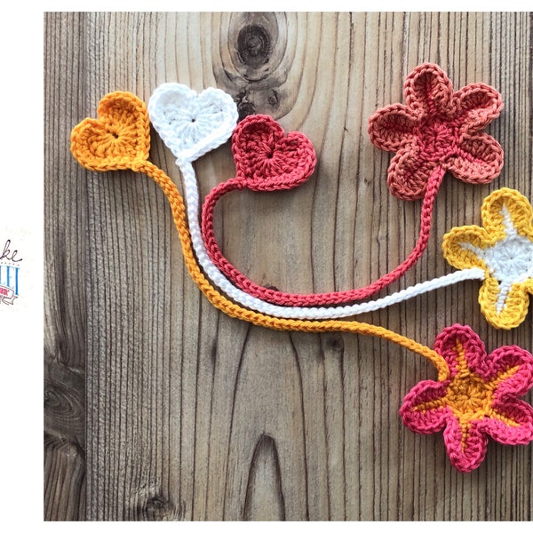 Crocheted umbilical cord ribbon - umbilical cord - flower with heart - in yellow, orange, red tones - birth - midwife - doula