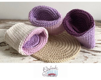 crocheted baby mouth model for midwives - teaching aids in shades of purple - teaching model for breastfeeding advice to demonstrate how to put it on