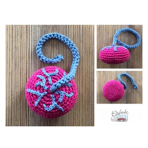 gehäkelte Miniatur-Plazenta in pink/blau - Geburt-Set Teil 2/3 - Geburt-Miniatur - Mini-Mutterkuchen - Geschenk für Hebammen & Doulas