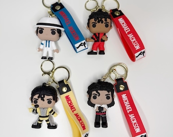Michael Jackson Inspired Keychains, Character Bag Charms, Gift for Him
