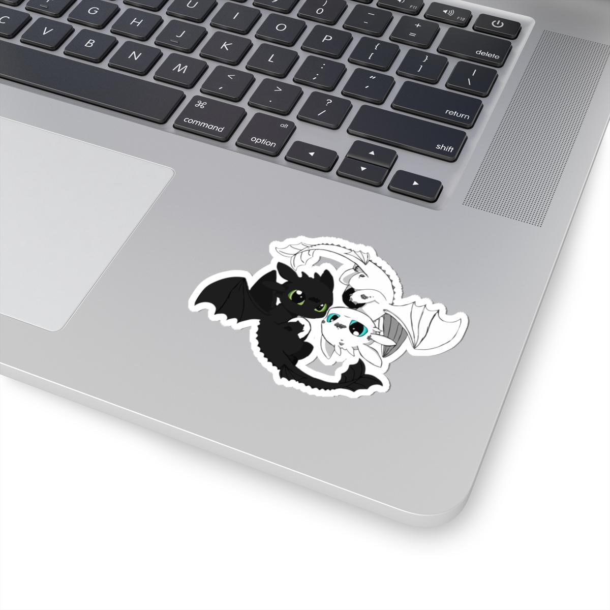 7 Inch Night Fury Vinyl Decal – Graffiti Style, Gloss White, USA Made - View #2