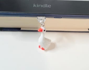 Porch Goose Kindle Dust Plug Charm, Phone Charm for IPhone, Cute Charm, Dainty Charm
