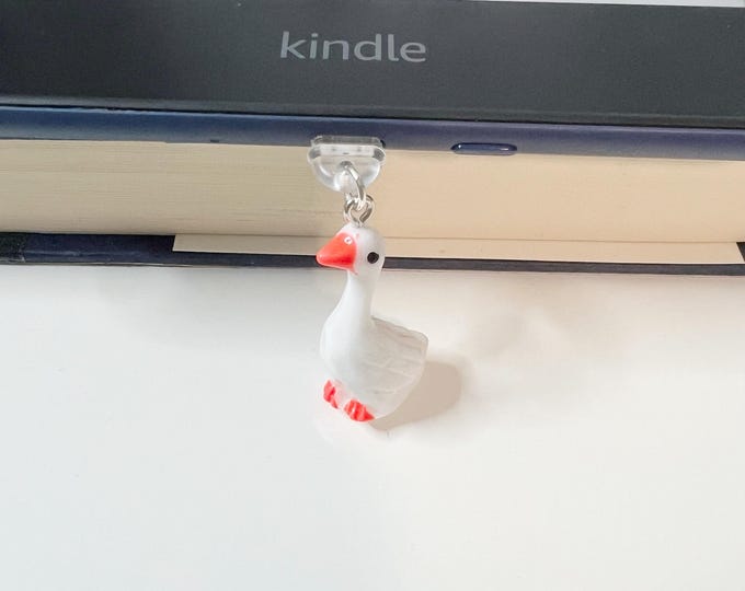 Porch Goose Kindle Dust Plug Charm, Phone Charm for IPhone, Cute Charm, Dainty Charm