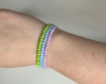 6/0 Stacker Seed Bead Bracelet, Handmade Beaded Bracelet