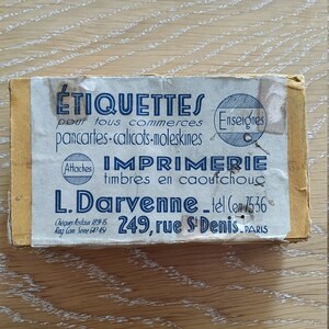 Vintage antique caja de cartón francés-Caja vintage con impresión