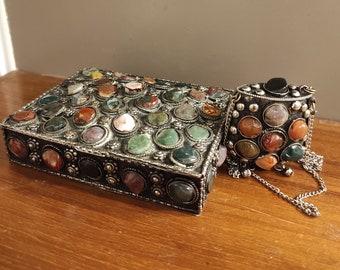 Alpaca Jewelry Box and Necklace, Trinket Box, Wedding Jewelry, Makeup Box, Farmhouse Decor, Pendant