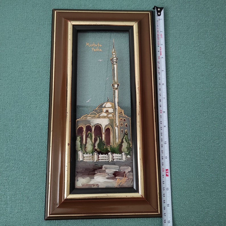Artist Signed Wall Art Folk Painting Painting On Glass Mosque painting Framed Painting
