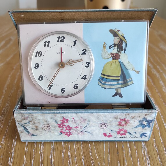 Seiko Puppet Wind-up 1970's Alarm Clock in Book Case - Etsy Finland