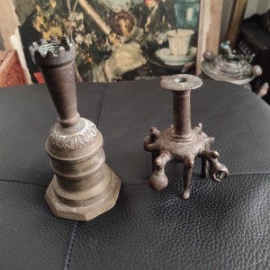 Antique Brass Candleholders, Candle Stick, Ornate Art Nouveau Style Brass, Country Home Decor, Christmas Decor