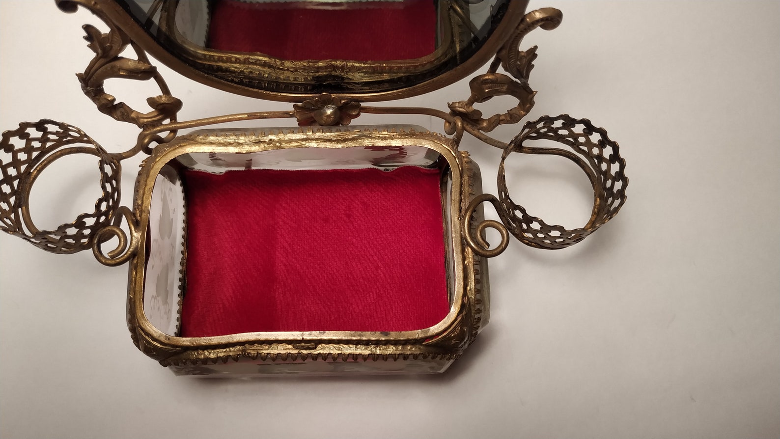 Antique Jewelry Mirror Glass Jewelry Display Box Antique Etsy