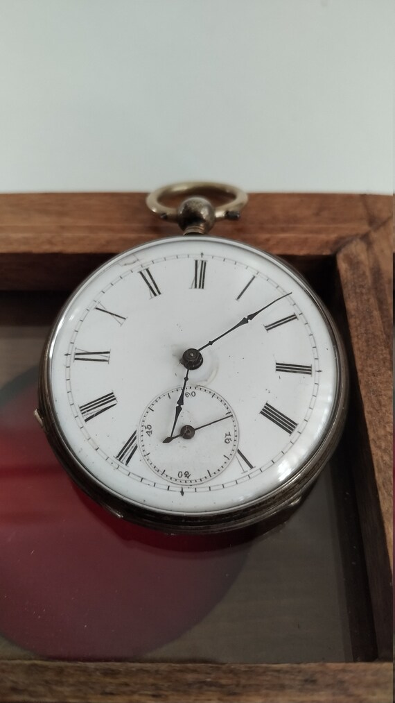 Antique pocket watch with wooden Watch Display Box - image 4
