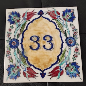 House Number Plaque, House Warming Gift, House Numbers, Ceramic Tile House Address Numbers, House Sign, Decorative Tiles
