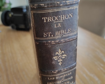 Antique Holy Bible 1887 Religious Book Old Testament