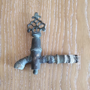 Vintage Water Tap, Water Valve, Faucet, Antique Brass Water Faucet, retro bathroom decor, plumbing